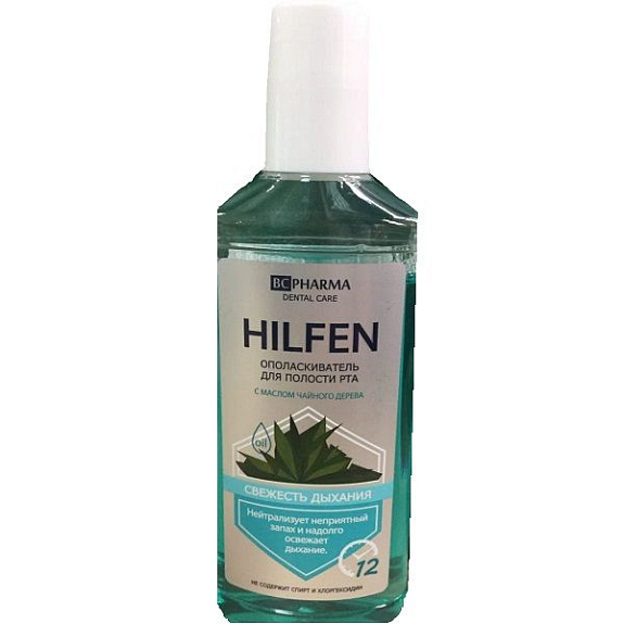 Ополаскиватель для полости рта Hilfen с маслом чайного дерева Свежесть дыхания, 250 мл