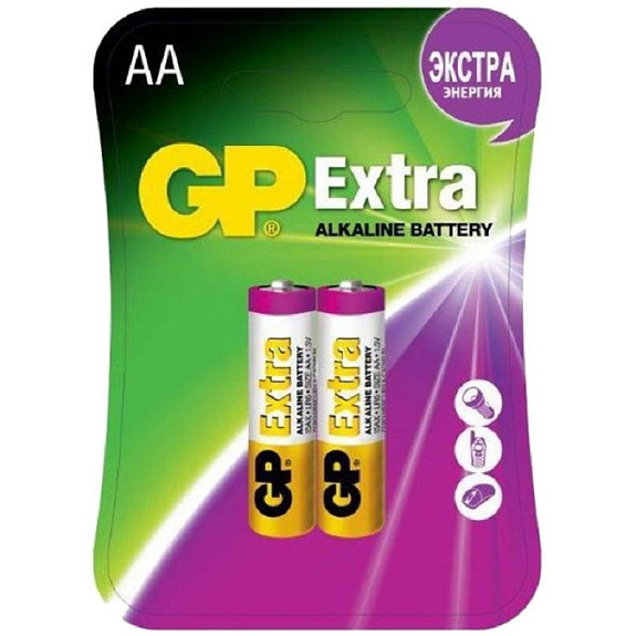 Батарейки алкалиновые GP Extra LR6 (АА) 1.5 V, 2 шт