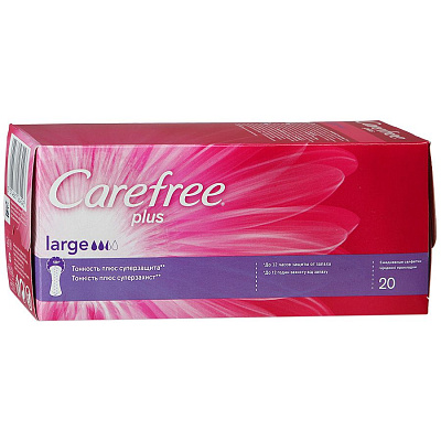 Ежедневные салфетки Carefree Plus Large, 20 шт