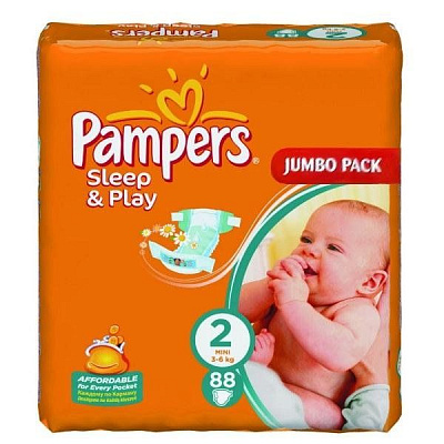 Подгузники для детей Sleep & Play Mini Pampers 3-6 кг, 88 шт