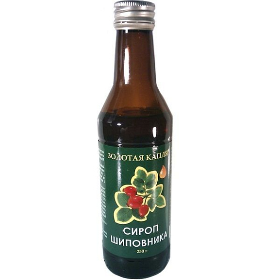 Сироп шиповника Золотая капля в качестве дополнительного источника витамина С, 250 мл