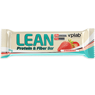 Протеиновый батончик Lean Protein & Fiber Bar со вкусом клубники Vplab, 60 г