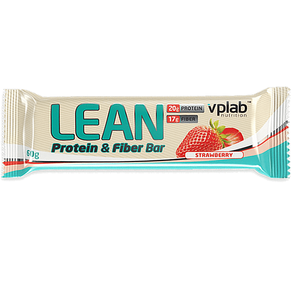 Протеиновый батончик Lean Protein & Fiber Bar со вкусом клубники Vplab, 60 г