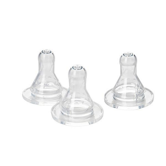 Соска силиконовая классическая медленный поток от 0 мес. Курносики, 3 шт