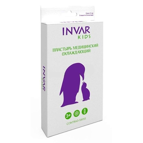 Пластырь медицинский охлаждающий для детей 3+ Invar kids 5 х 11 см, 6 шт