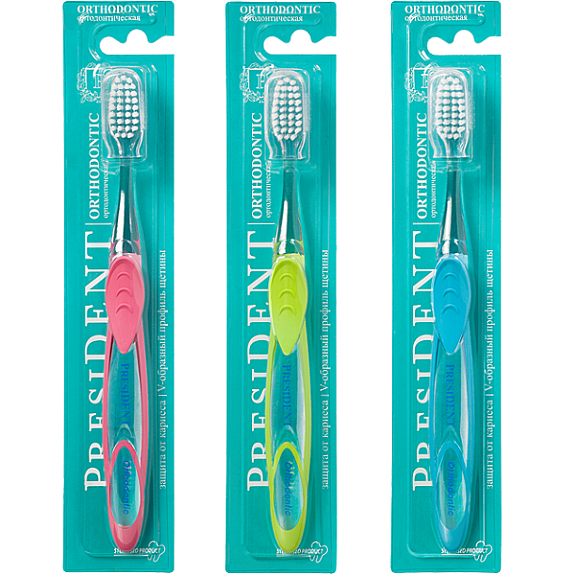Ортодонтическая зубная щетка President Orthodontic