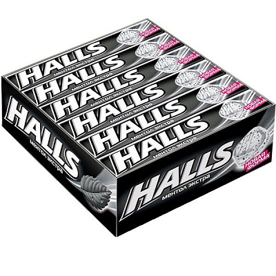 Карамель леденцовая Halls Ментол экстра, 12 упаковок по 25 г