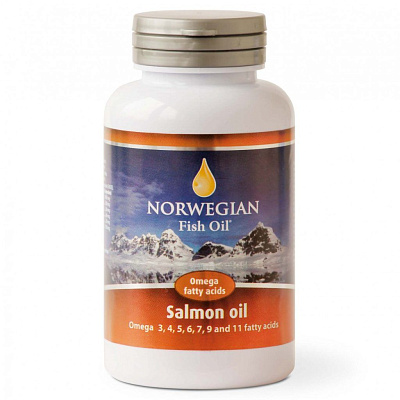 Омега-3 Масло лосося Salmon Oil Norwegian Fish Oil 745 мг, 120 капсул