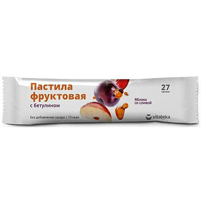 Пастила фруктовая яблоко со сливой Vitateka, 27 г