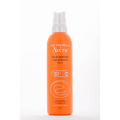 Солнцезащитный спрей SPF 30 высочайшая защита от UVA и UVB лучей Avene, 200 мл