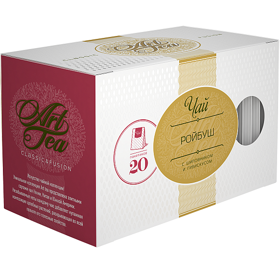 Чай Ройбуш с шиповником и гибискусом Арт Лайф, 20 шт