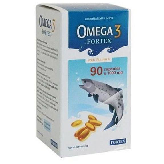 Омега 3 - Фортекс Повышает жизненный тонус и работоспособность Fortex, 1000 мг, 90 капсул