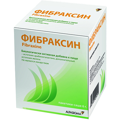 Фибраксин пищевые волокна для нормальной функции кишечника 6 г, 15 саше