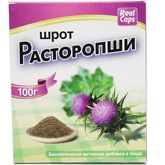Шрот расторопши для защиты печени RealCaps, 100 г