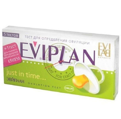 Тест на овуляцию Eviplan 5 шт + 1 тест для раннего определения беременности Evitest