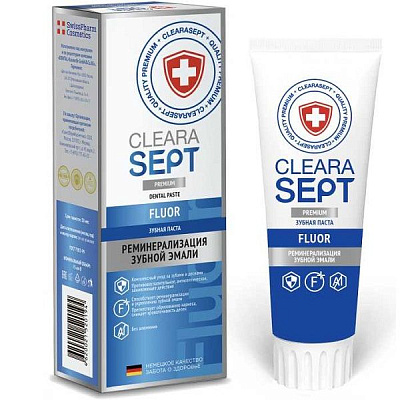 Зубная паста Fluor Реминерализация зубной эмали ClearaSept, 75 мл