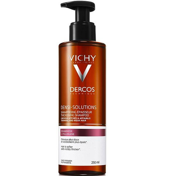 Уплотняющий шампунь Vichy Dercos Densi-Solutions для истонченных и редеющих волос, 250 мл