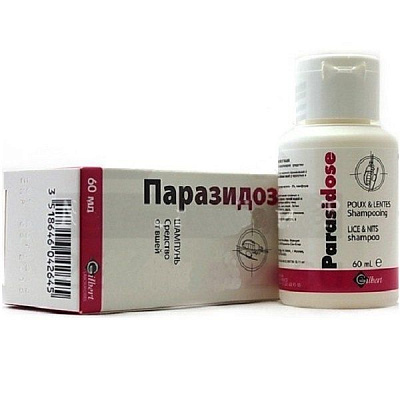 Противопедикулезный шампунь от вшей и гнид Parasidose, 60 мл