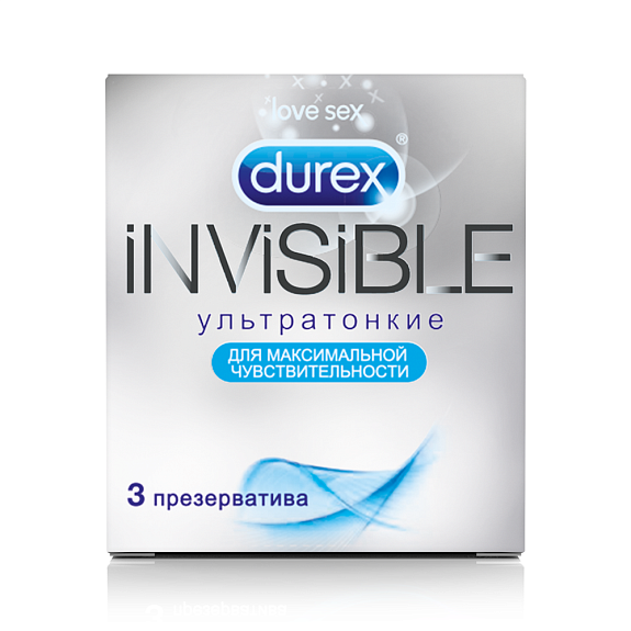 Презервативы ультратонкие invisible Durex, 3 шт