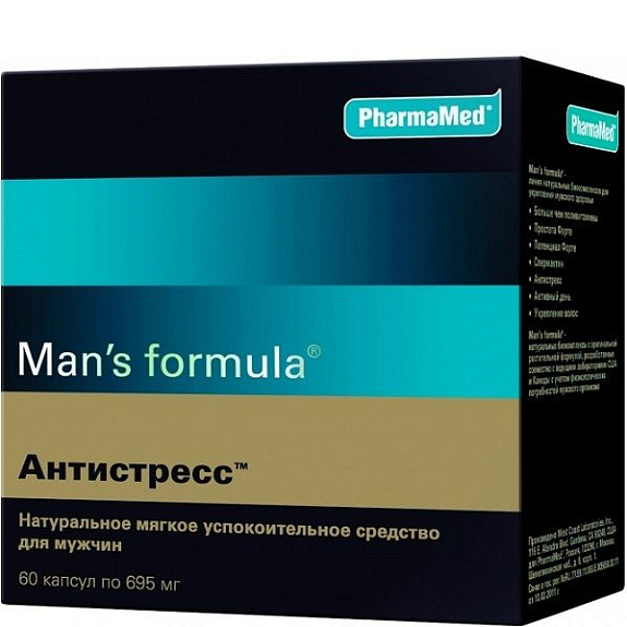 Man`s Formula Антистресс Натуральное мягкое успокоительное средство для мужчин 695 мг, 60 шт