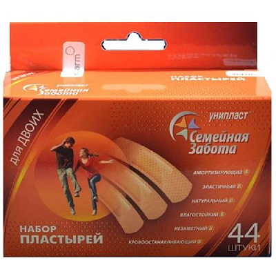 Набор пластырей Унипласт Семейная забота, 44 шт