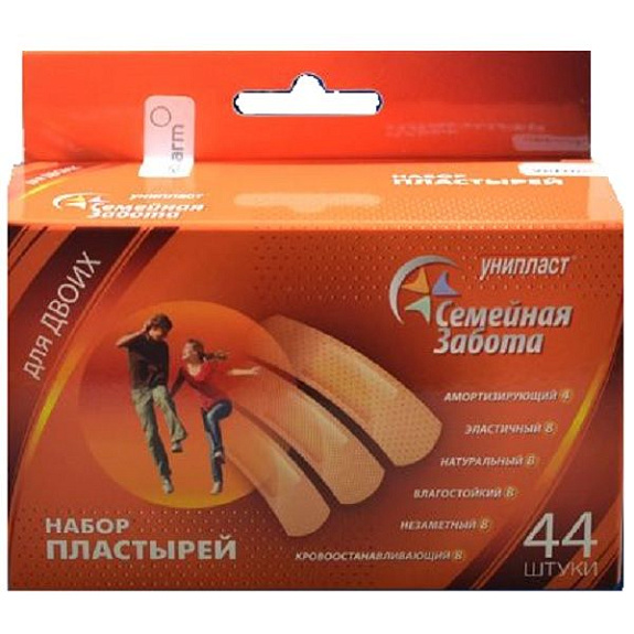 Набор пластырей Унипласт Семейная забота, 44 шт