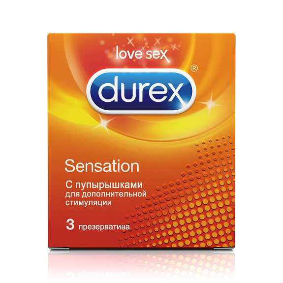 Презервативы с пупырышками sensation Durex, 3 шт