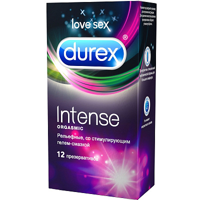 Презервативы рельефные Durex Intense Orgasmic, 12 шт