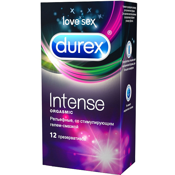 Презервативы рельефные Durex Intense Orgasmic, 12 шт