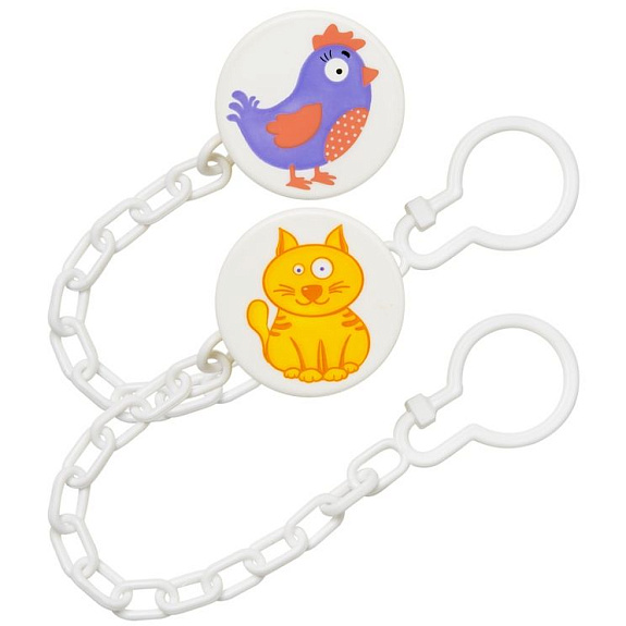 Прищепка для пустышки с цепочкой дружок Курносики, 1 шт