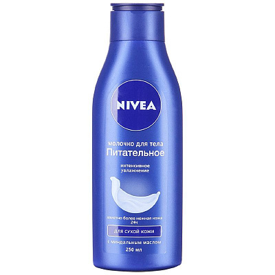 Молочко для тела питательное для сухой кожи с миндальным маслом Nivea, 250 мл