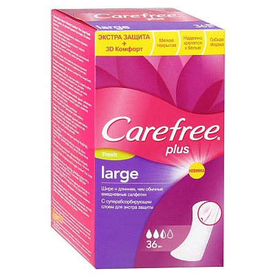 Ежедневные прокладки Carefree Plus Large Fresh, 36 шт