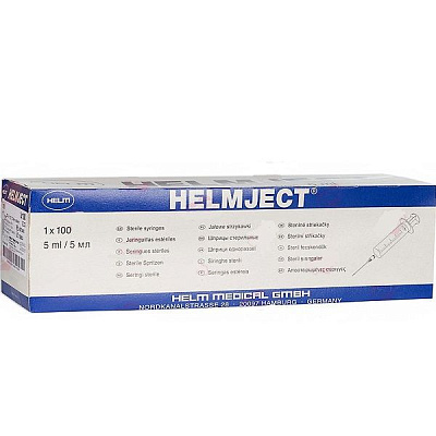 Шприц одноразовый 2-х компонентный Helm 5 мл, 100 шт