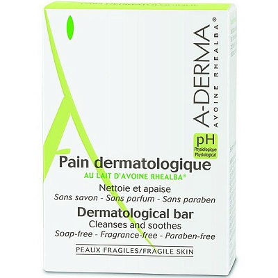 Мыло дермокосметическое снимает раздражение на коже A-Derma Essentials, 100 гр