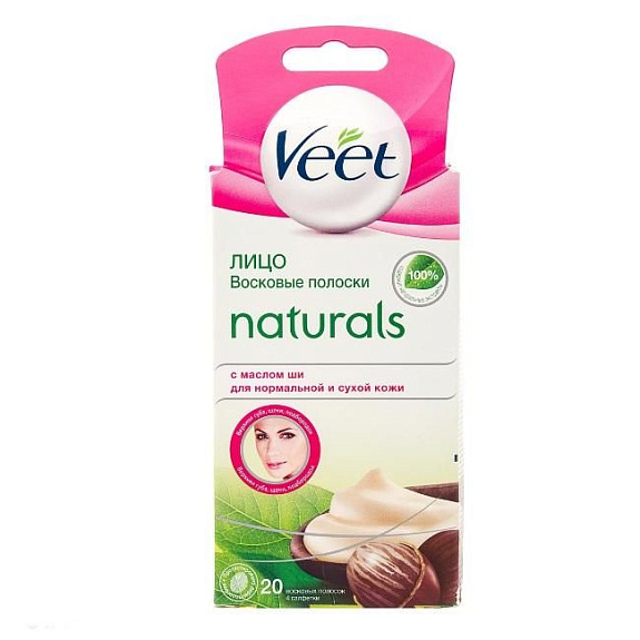 Полоски восковые для депиляции лица Veet, 20 шт