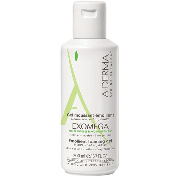 Гель смягчающий пенящийся A-Derma Exomega, 200 мл