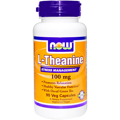 L-Theanine, L-Тианин, Now Foods, 100 мг, 90 капсул