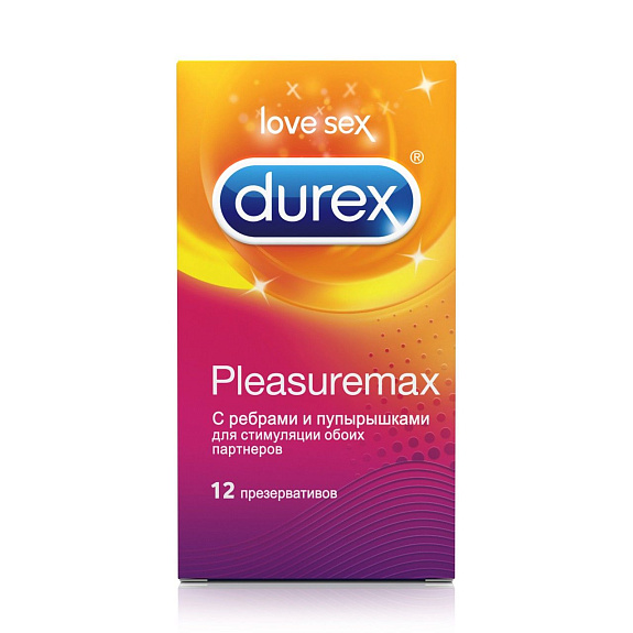 Презервативы pleasuremax с ребрами и пупырышками Durex, 12 шт