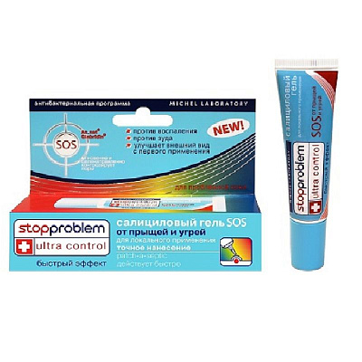 Гель салициловый Ultra Control SOS от прыще для локального применения Stopproblem, 15 мл