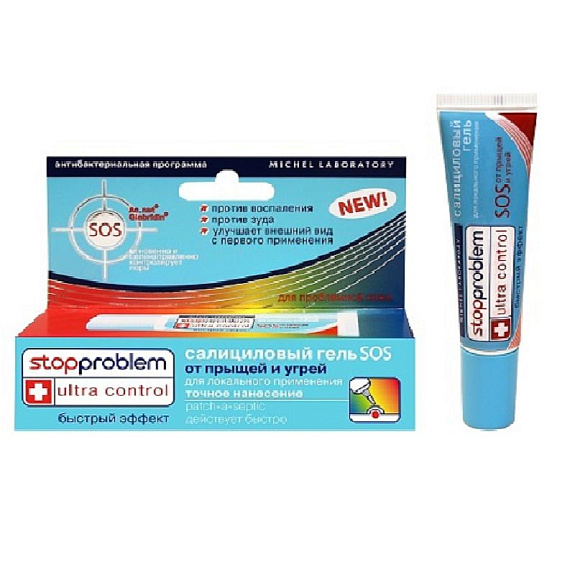 Гель салициловый Ultra Control SOS от прыще для локального применения Stopproblem, 15 мл