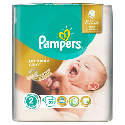 Подгузники для детей Premium Care Mini Pampers 3-6 кг, 22 шт