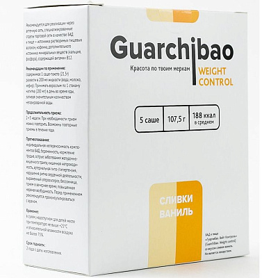 Guarchibao weight control для похудения со вкусом сливки-ваниль 21,5 г, 5 пакетов