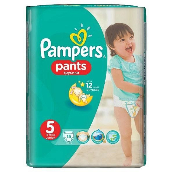 Подгузники-трусики для детей Pants Junior Pampers 12-18 кг, 15 шт