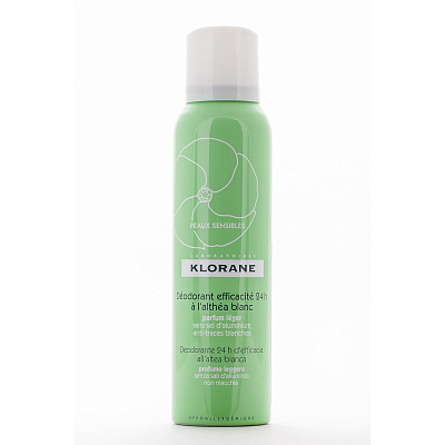 Дезодорант-спрей с белым алтеем 24 часа эффективности Klorane, 125 мл