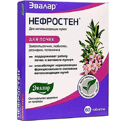 Нефростен Эвалар для здоровья почек и мочевого пузыря 0,25 г, 60 шт