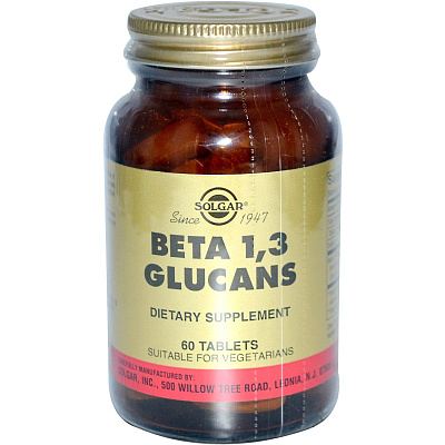 Солгар Бета-глюканы 1,3  Способствуют укреплению иммунитета Solgar  200 мг, 60 таблеток