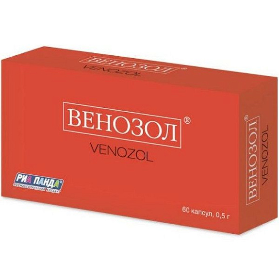 Капсулы Венозол для лечения варикозной болезни вен нижних конечностей 500 мг, 60 шт