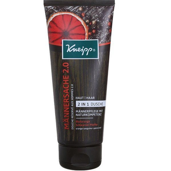 Мужской гель для душа и шампунь Kneipp Мужская история с красным апельсином и черным перцем, 200 мл