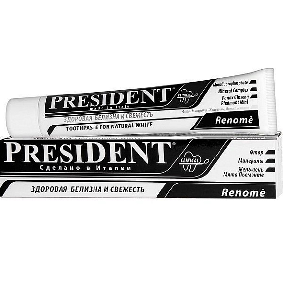 Зубная паста President Renome здоровая белизна и свежесть, 100 мл