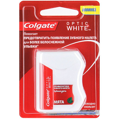 Зубная нить Optic White Профилактика зубного налета Colgate, 25 м